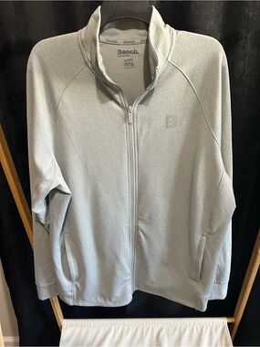 Bench Men’s Light Gray Full‑Zip Sweater Jacket